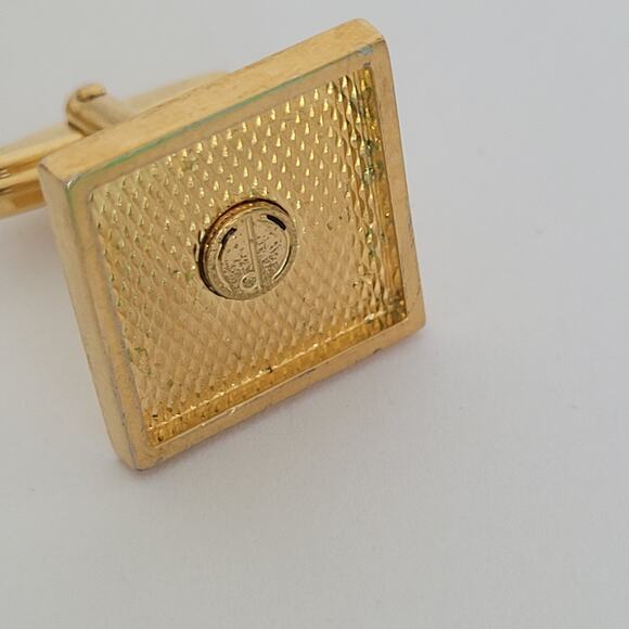 Dunhill D Cufflinks Gold Tone Logo Square Designer Logo Vintage Retro - Picture 4 of 6